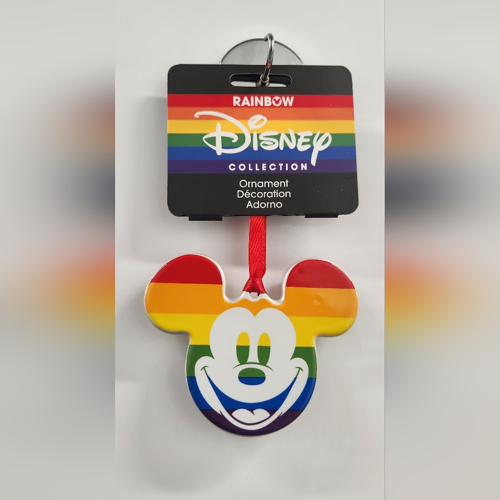 Mickey Rainbow Ornament Set Of 2‎ NWT